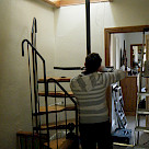 <p>Spiral staircase being dismantled.</p>